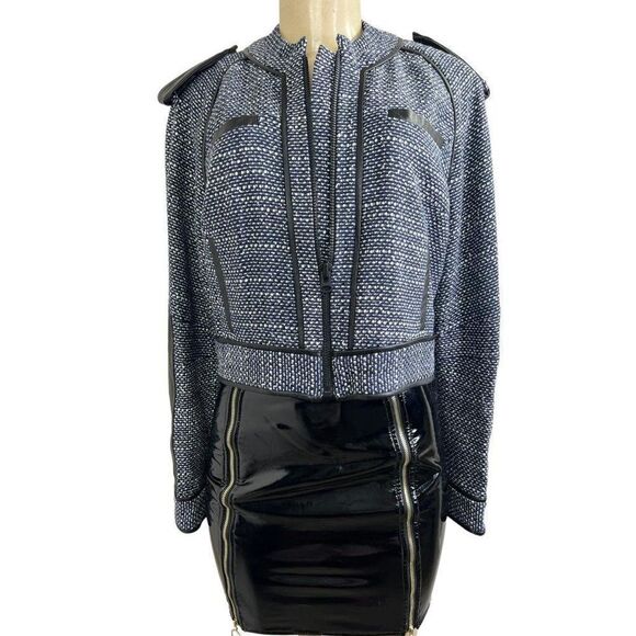 SASS & BIDE There & Back "Oh Yes" Gray Fitted Crop Motorcycle Jacket Siz… - Picture 4 of 8